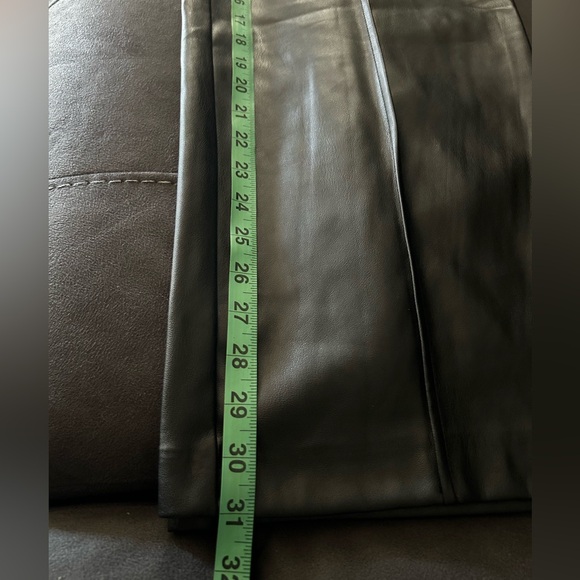 HALOGEN Faux Leather Wide Leg Pants in Rich Black - Picture 9 of 9